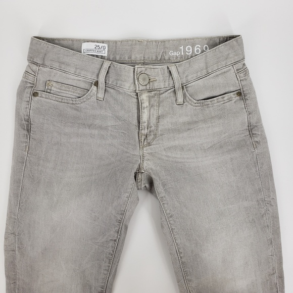 Gap Gray Cropped Boot Jeans Sz 25 / 0 - Picture 2 of 7